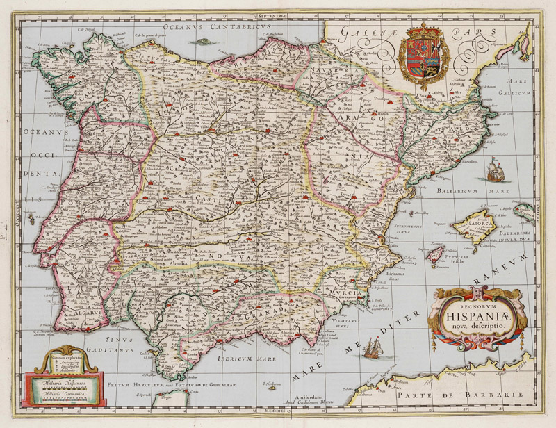Spanje en Portugal 1665 Blaeu